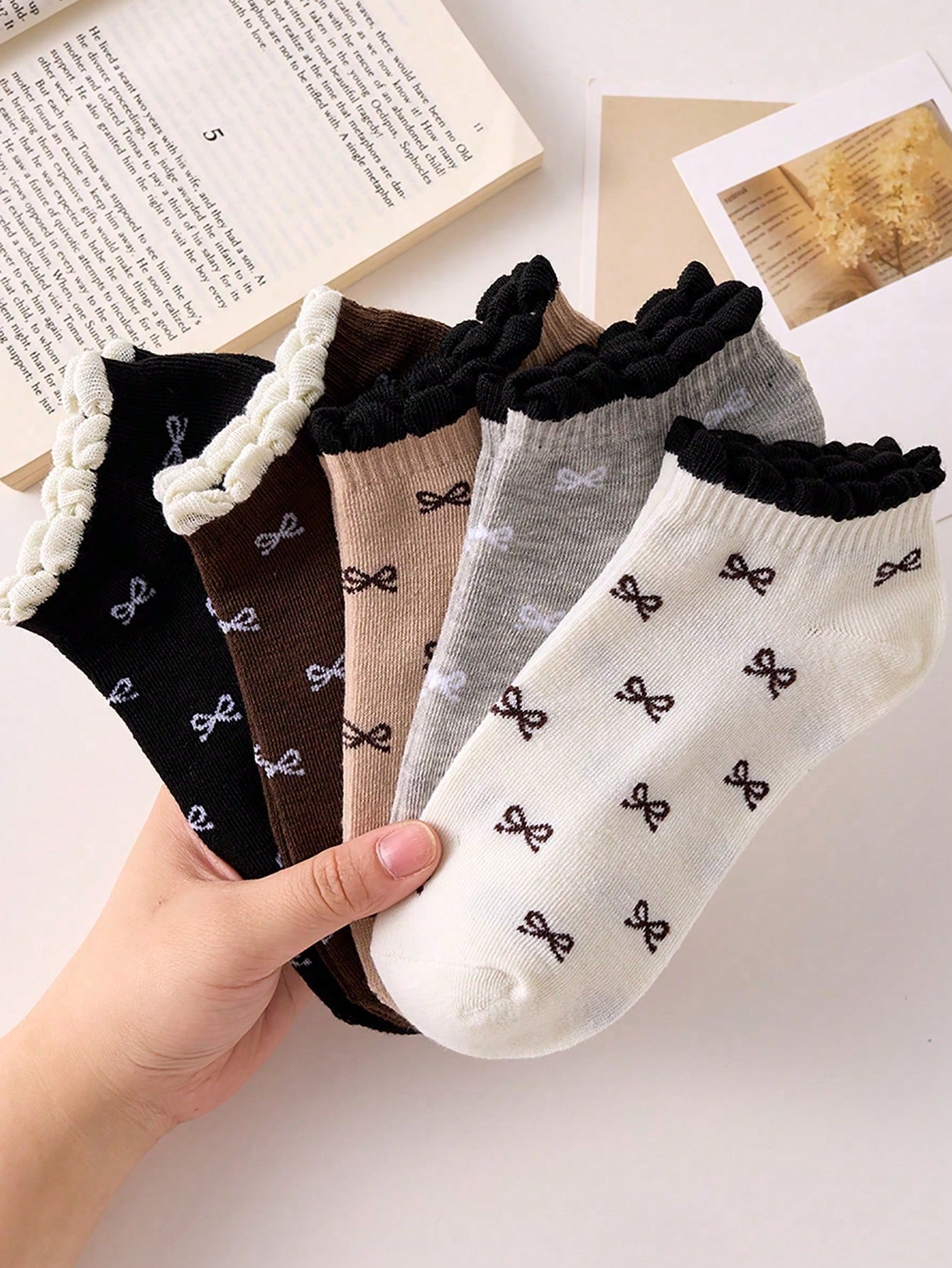 5 Pairs Women's Floral Bow Pri - огляд і ціна Pipe Bending Spring