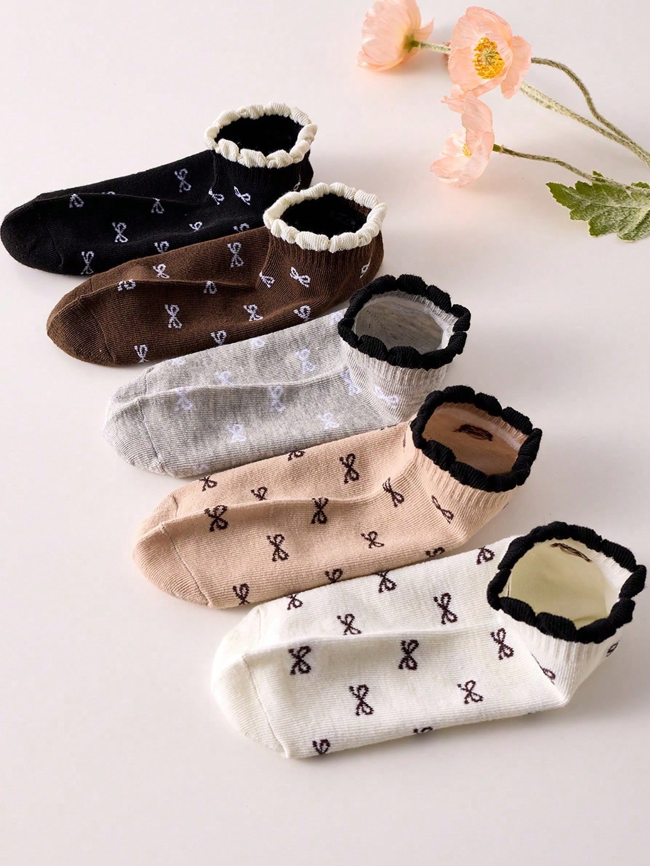 5 Pairs Women's Floral Bow Pri - огляд і ціна Pipe Bending Spring